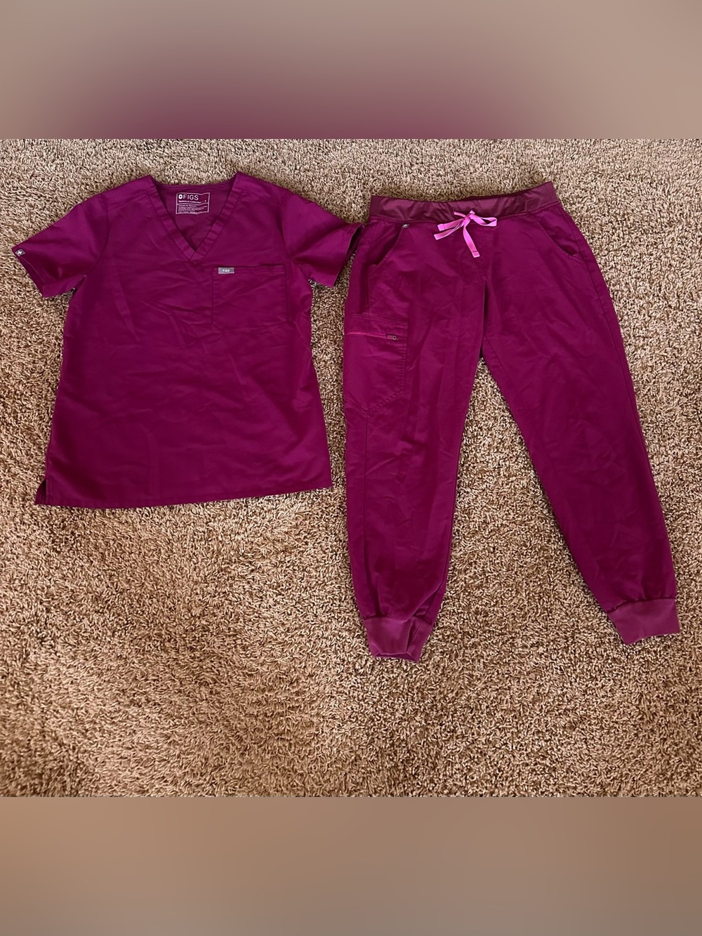 Figs Dark Magenta Scrub Set S/MP